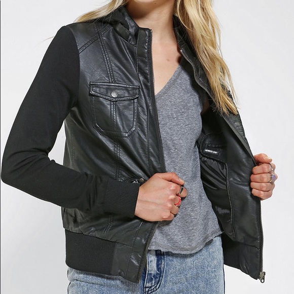 members only vegan leather jacket